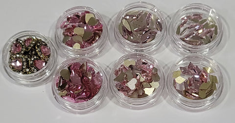 Rose Pink Glass Rhinestones