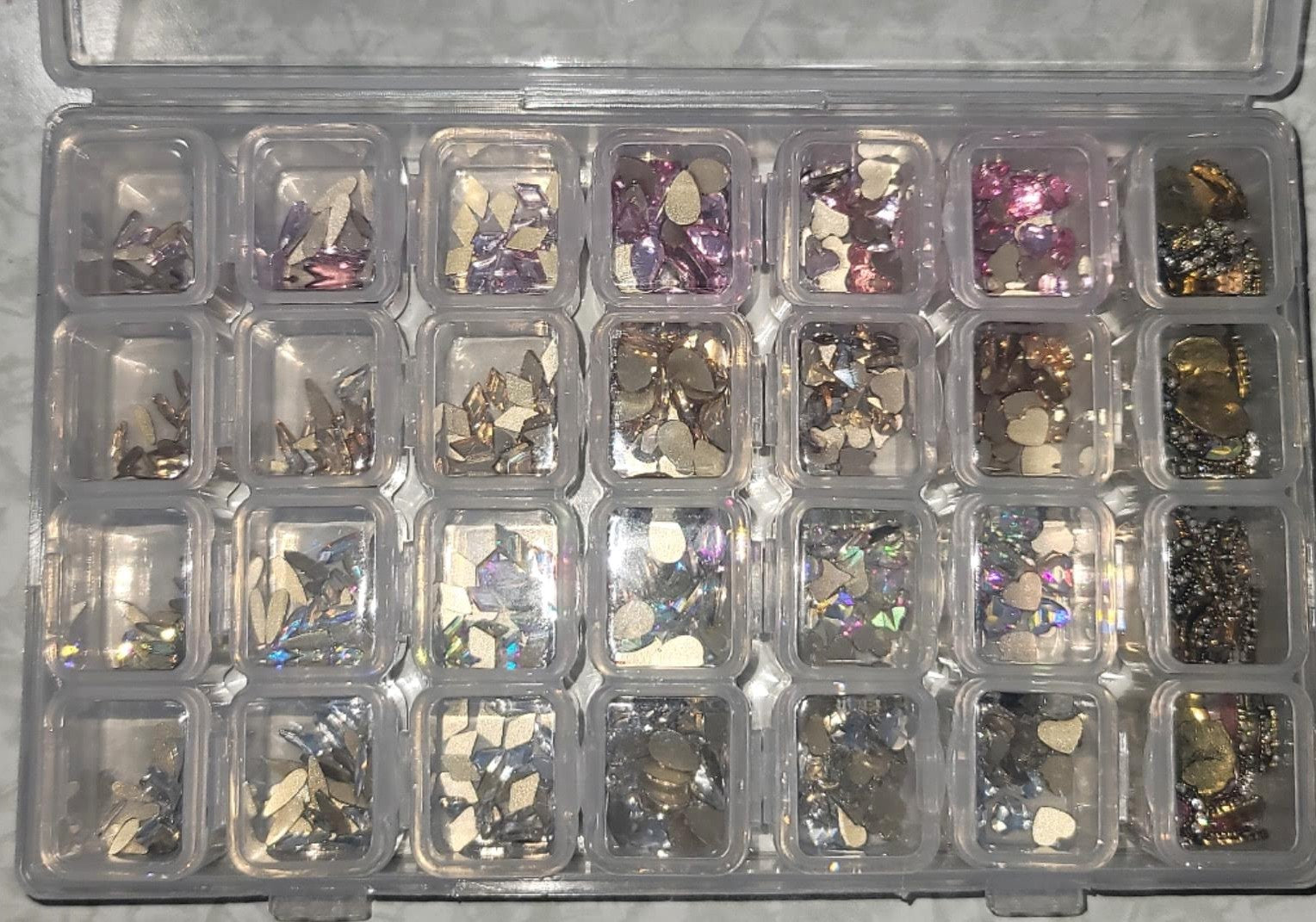 10 Grids Transparent Plastic Storage Box for Nail Jewelry PP Nail Tips Organizer  Box Nail Art Charm Rhinestone Display Empty Box