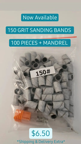 Medium Grit(150) Sanding Bands With Mandrel